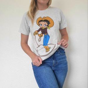 Rare Vintage Betty Boop Cowgirl 90s Tee Shirt